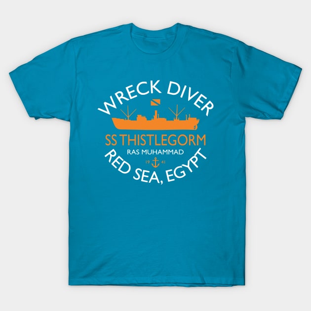 Wreck Diver - SS Thistlegorm, Red Sea, Egypt T-Shirt by TCP